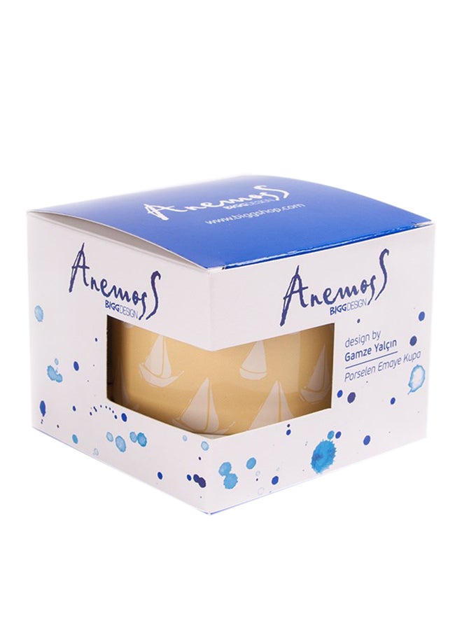 Biggdesign Anemoss Orsa Enamel Mug Beige/Blue/White  - Image 2