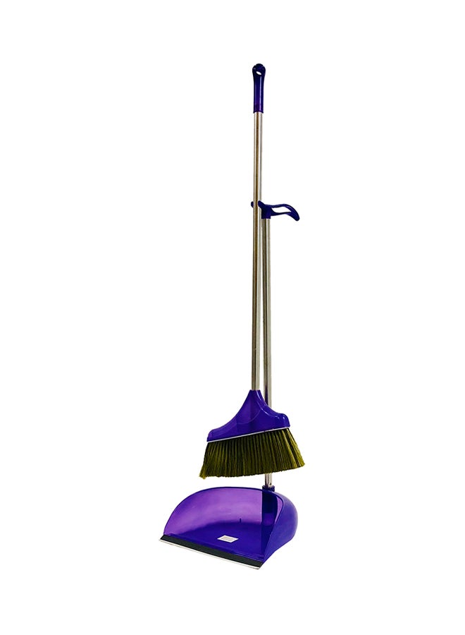 ALMUFARREJ Long Handle Pattern Brush And Dustpan Set Multicolour 30 x 65cm 