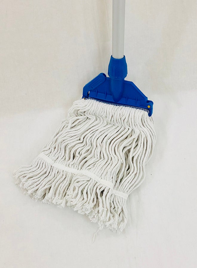 ALMUFARREJ Floor Cleaning Wet Mop With Stick White/Blue  - Image 2