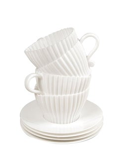 Somay 8-Piece Cupcake Mould With Saucer Set White 12x12x9centimeter  - Image 1
