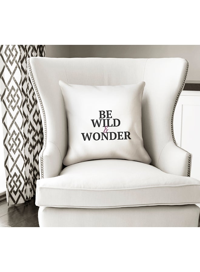 Be Wild And Wonder Printed Decorative Pillow White/Black/Purple 16x16inch - Image 2