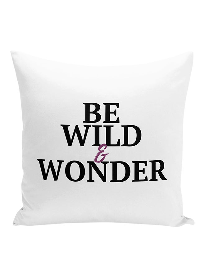 Be Wild And Wonder Printed Decorative Pillow White/Black/Purple 16x16inch - Image 1