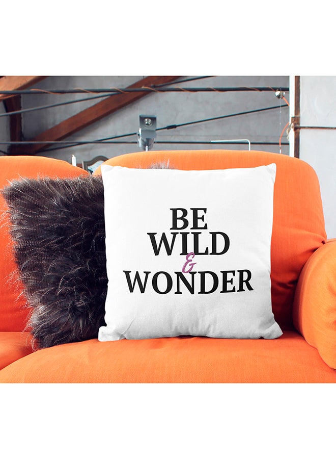 Be Wild And Wonder Printed Decorative Pillow White/Black/Purple 16x16inch - Image 3