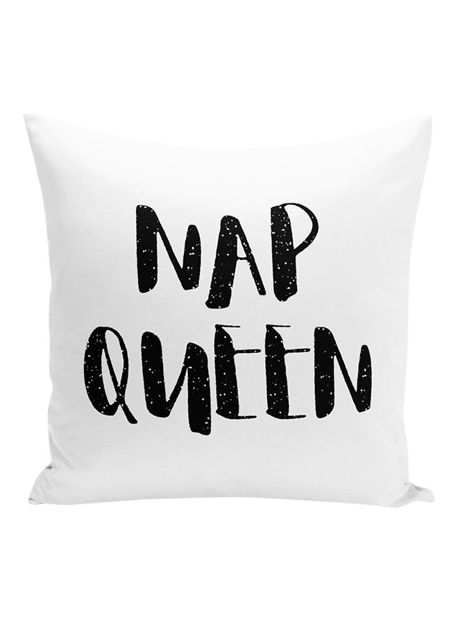 Nap Queen Printed Decorative Pillow White/Black 16x16inch - Image 1