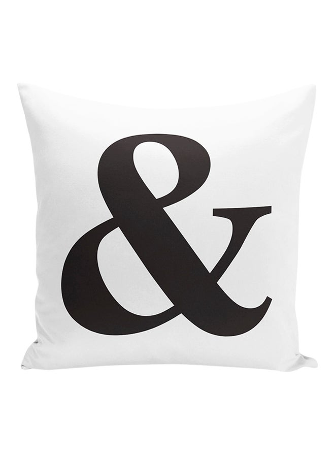 And Sign Punctuations English Special Characters Decorative Pillow White/Black 16x16inch  - Image 1