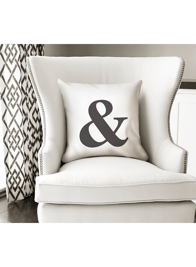 And Sign Punctuations English Special Characters Decorative Pillow White/Black 16x16inch  - Image 2