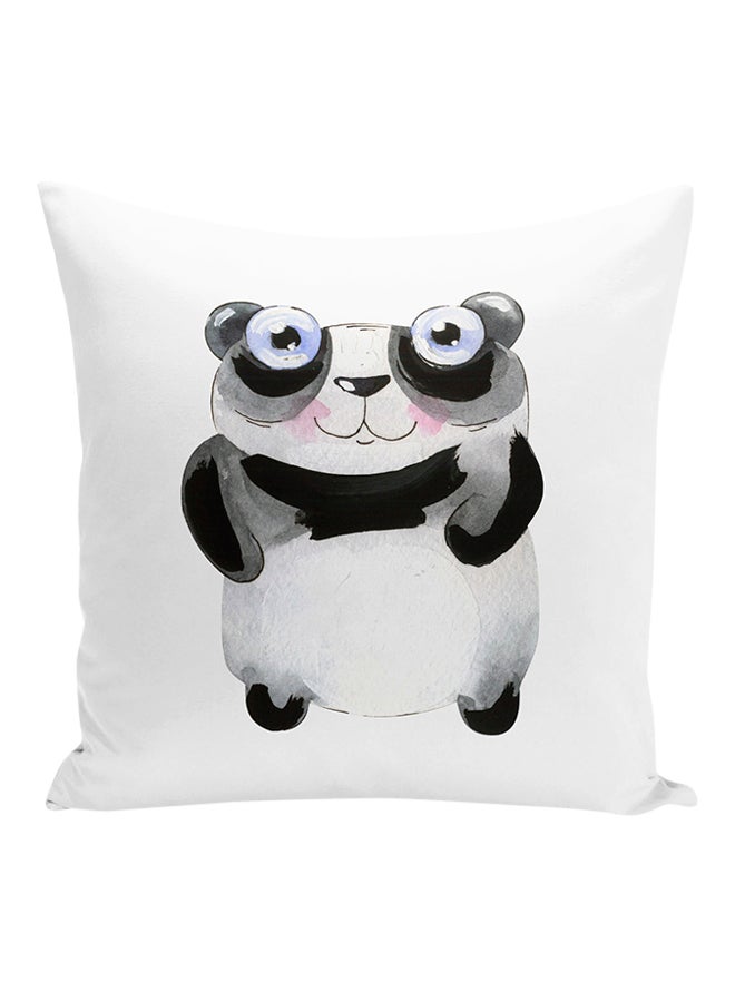 Cartoon Panda Decorative Pillow White/Black/Grey 16x16inch  - Image 1