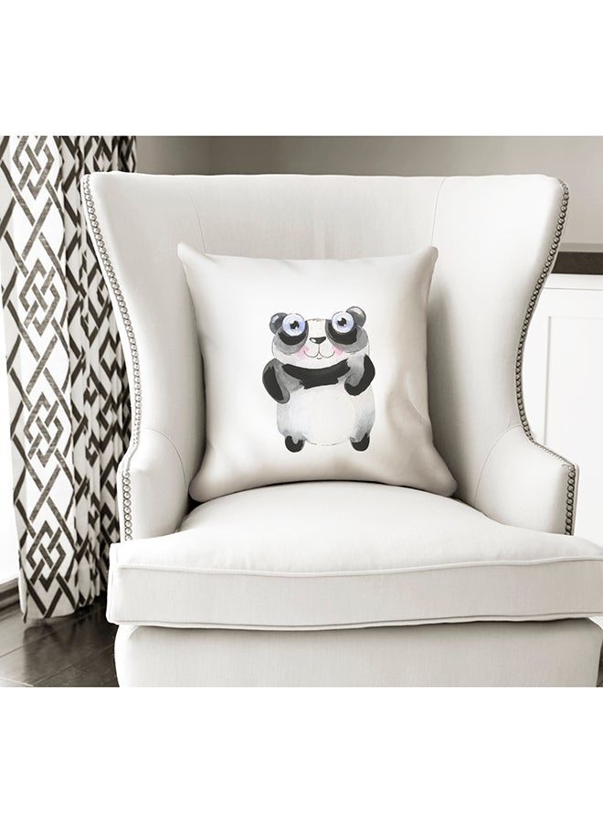 Cartoon Panda Decorative Pillow White/Black/Grey 16x16inch  - Image 2
