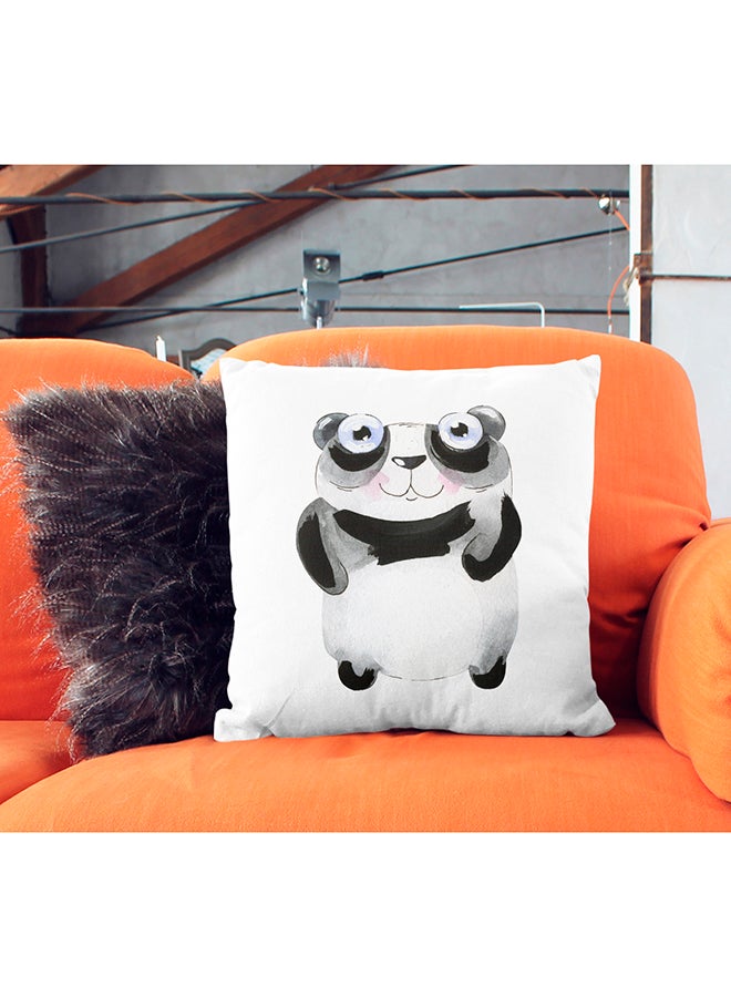 Cartoon Panda Decorative Pillow White/Black/Grey 16x16inch  - Image 3
