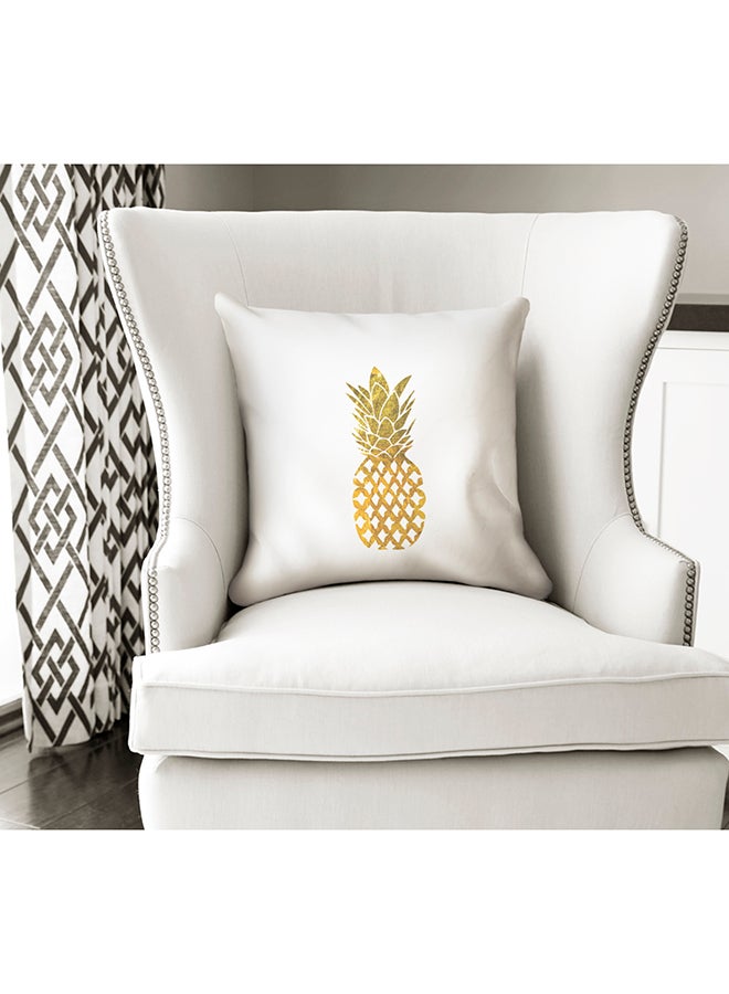 Pineapple Decorative Pillow White/Gold 16x16inch - Image 2
