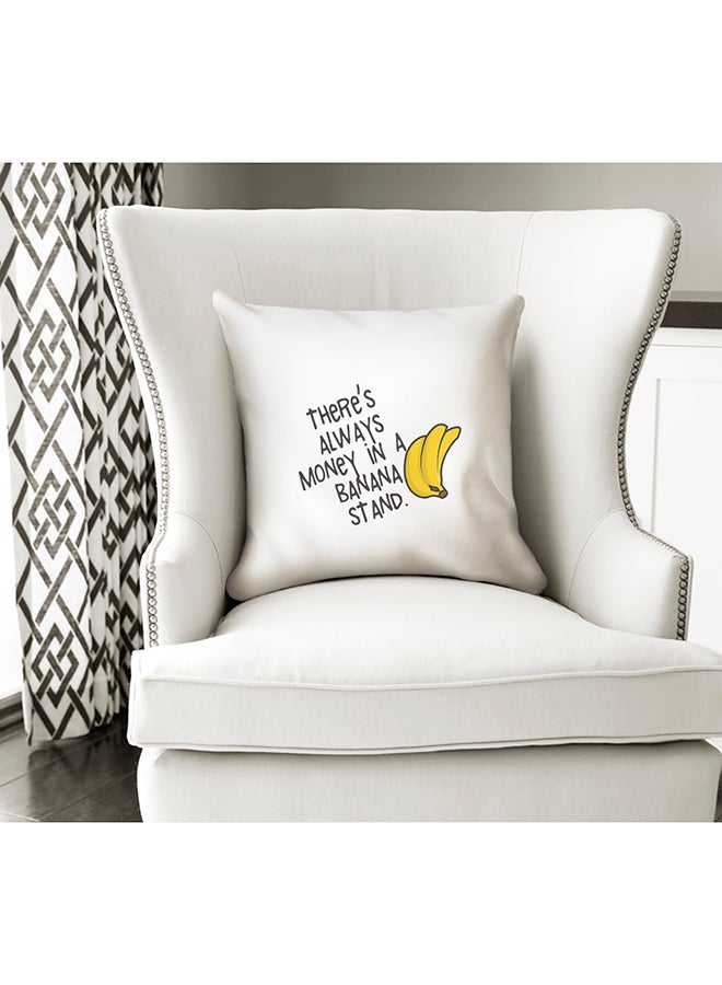 There's Always Money In Banana Stand Decorative Pillow White/Black/Yellow 16x16inch - Image 2