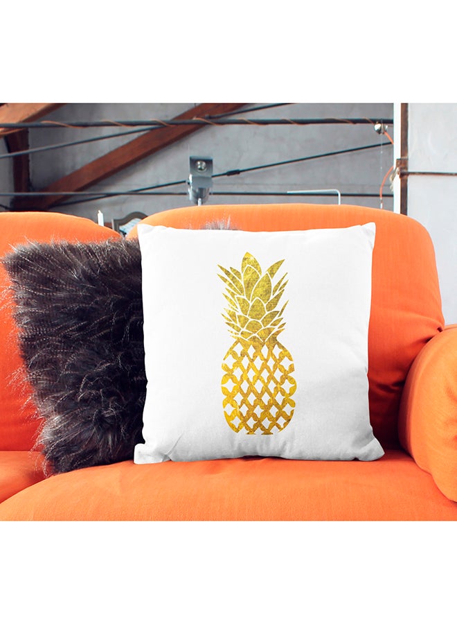 Pineapple Decorative Pillow White/Gold 16x16inch - Image 3