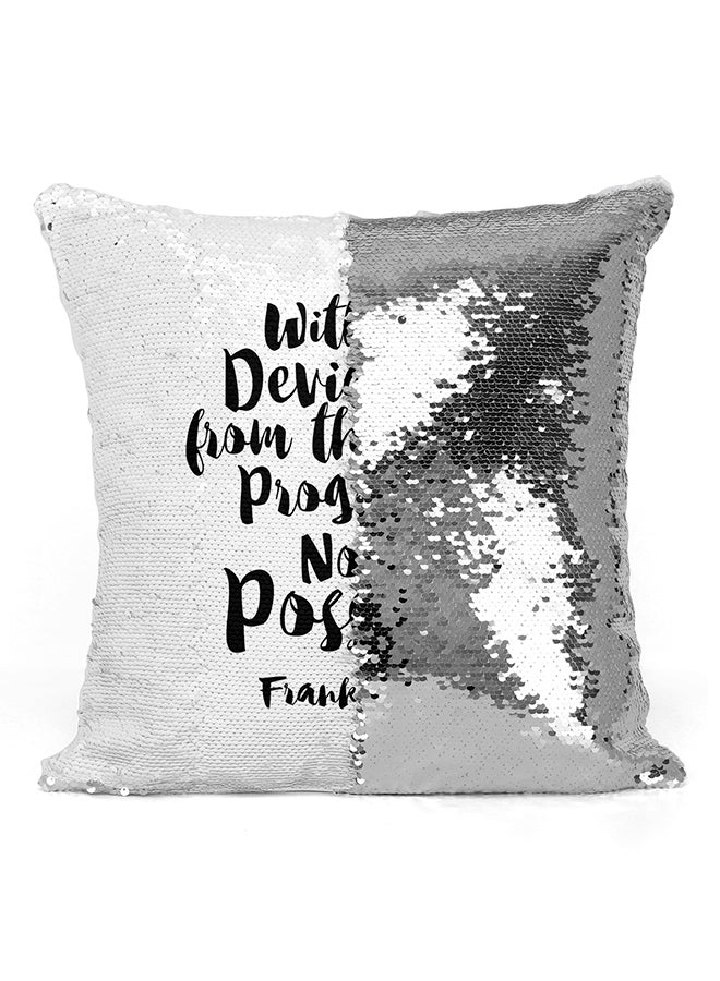 Generic - Without Deviation From The Norm Progress Is Not Possible Frank Zappa Decorative Pillow White/Grey/Black 16x16inch - Image 1