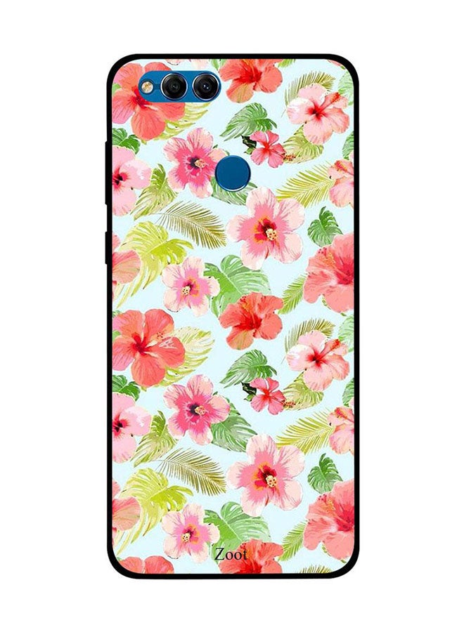 Zoot - Protective Case Cover For Huawei Honor 7X Red Pink Flowers - Image 1