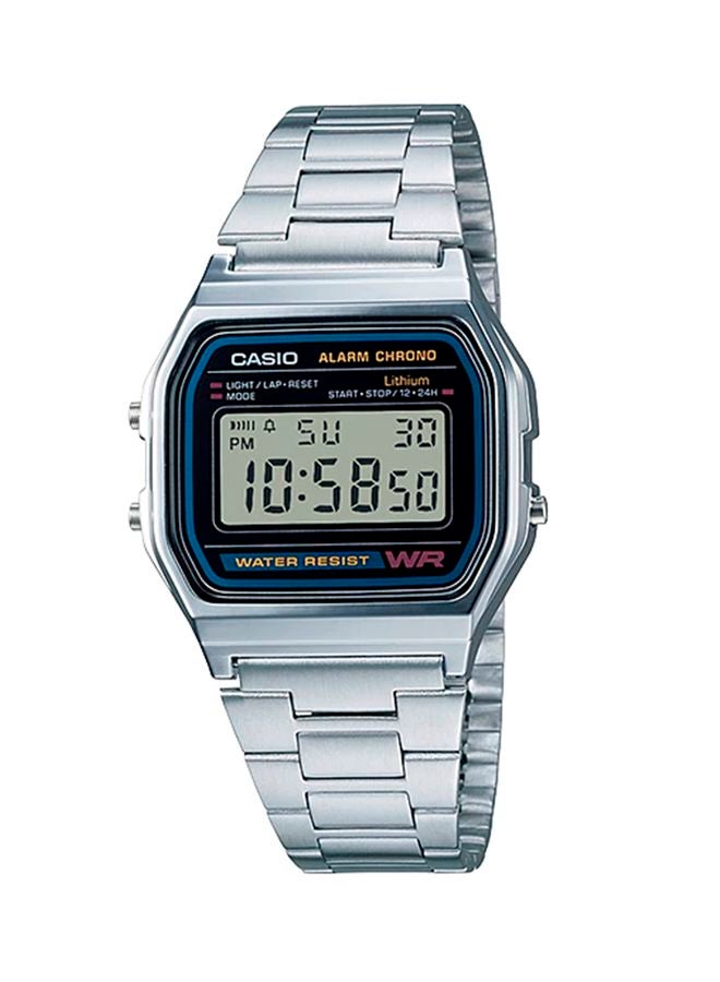 CASIO - Men's Water Resistant Stainless Steel Digital Watch A158WA-1 - 33 mm - Silver - Image 1