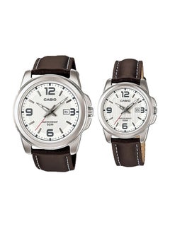 CASIO Leather Analog Quartz Couple Watch MTP/LTP-1314L-7A  - Image 1