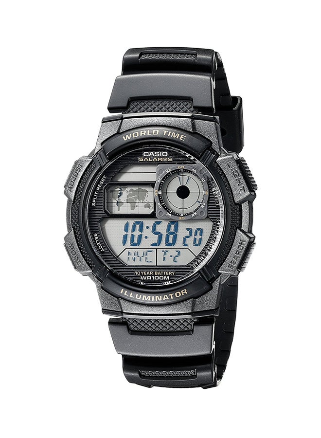 كاسيو ساعة يد رقمية بسوار من الراتينج مقاومة للماء من سلسلة يوث طراز AE-1000W-1AVDF - مقاس 44 مم - لون أسود للرجال - Image 1