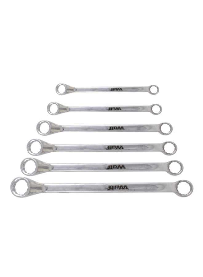 Wulf 6-Piece Ring Spanner Mechanic Tool Set Silver 