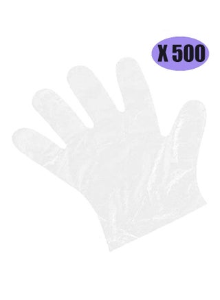 قفازات بلاستيكية للاستخدام لمرة واحدة مكونة من 500 قطعة شفاف 23x26سم - v1540498367/N18598371A_1