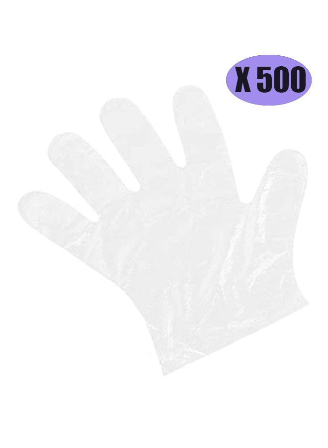 500-Piece Plastic Disposable Gloves Clear 23x26cm  - Image 1