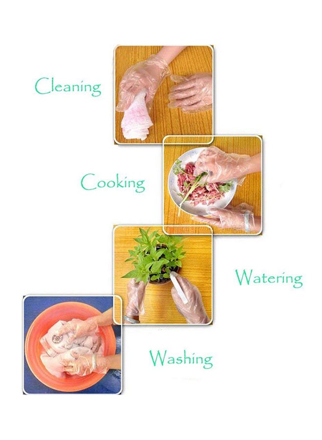 500-Piece Plastic Disposable Gloves Clear 23x26cm  - Image 4