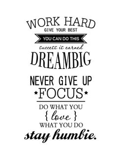 Somay Work Hard Dream Big Wall Sticker Black 9x5x3cm  - Image 1