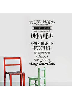 Somay Work Hard Dream Big Wall Sticker Black 9x5x3cm  - Image 2