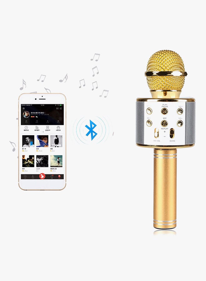 إيدال مكبر صوت بتقنية البلوتوث بميكروفون كاريوكي GH014 ذهبي - Image 2