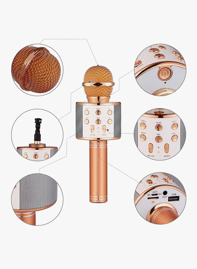 Edal Karaoke Mic Bluetooth Speaker GH014 Rose Gold - Image 2