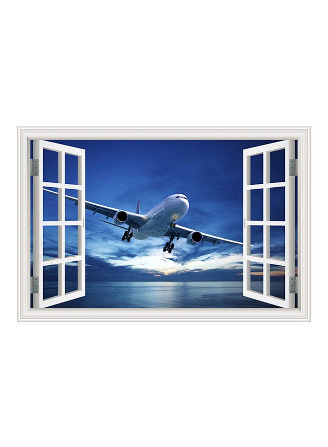 Airplane Wall Sticker Blue/White 24X36inch - Image 1