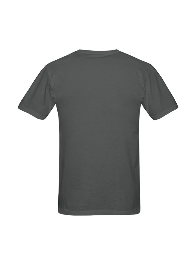 Luffy One Piece Printed Cotton Short Sleeve T-Shirt Grey  - Image 2