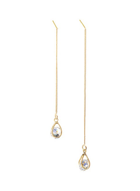 Zircon Studded Drop Earrings
