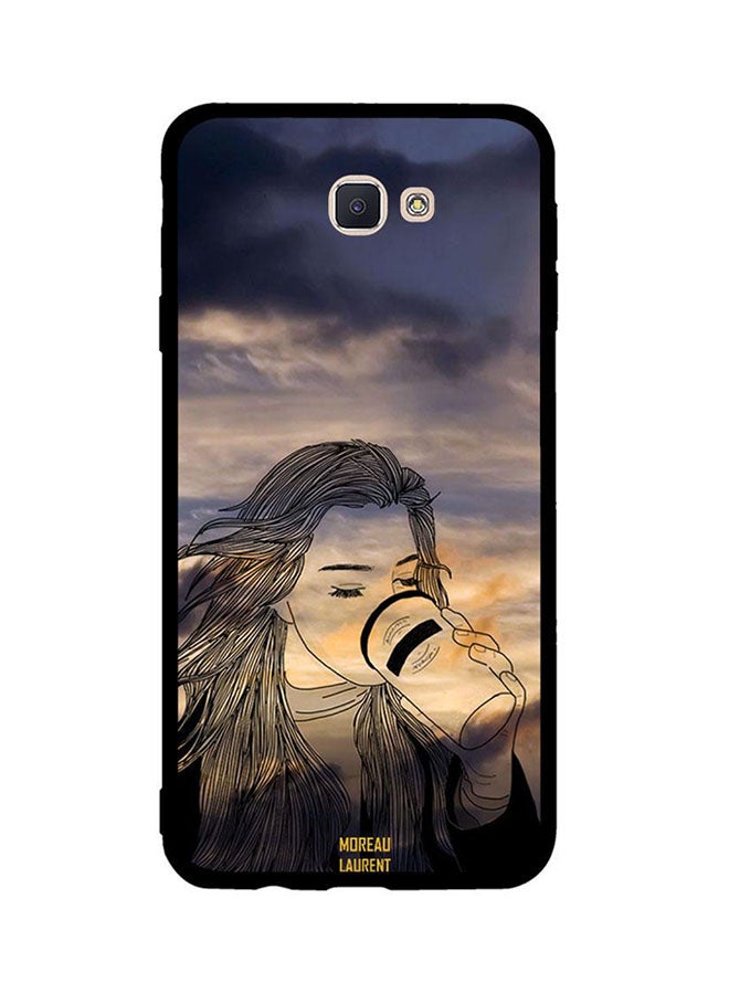Moreau Laurent Skin Case Cover -for Samsung Galaxy J7 Prime Doodle Girl Drinking Coffee Doodle Girl Drinking Coffee