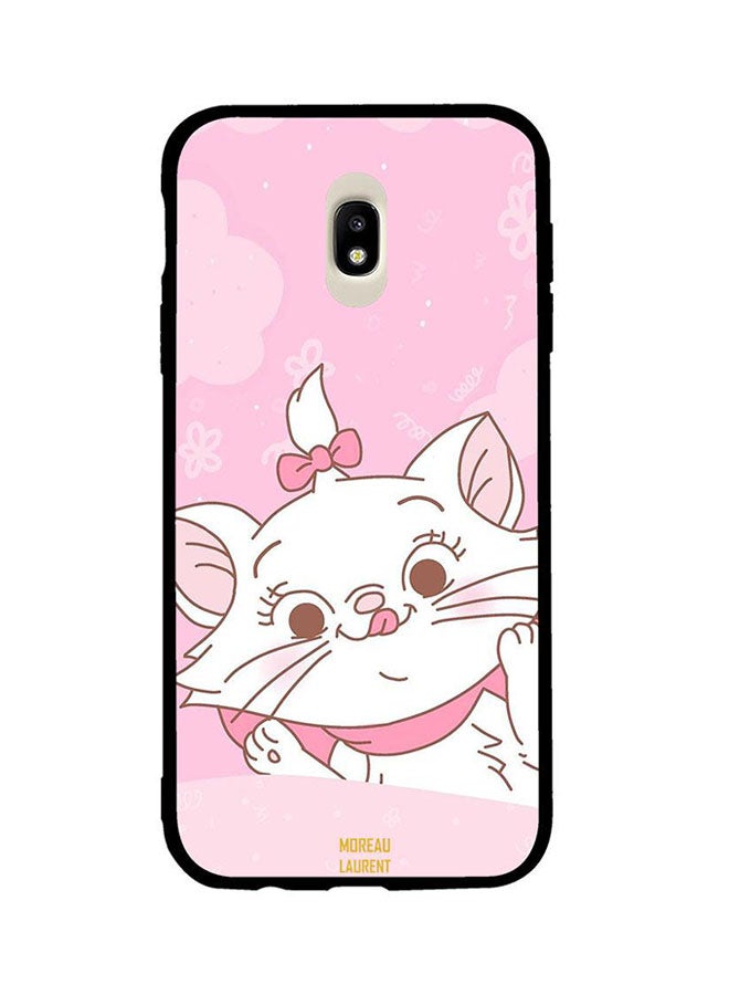Protective Case Cover For Samsung Galaxy J7 Pro Cat Pink Hairclip
