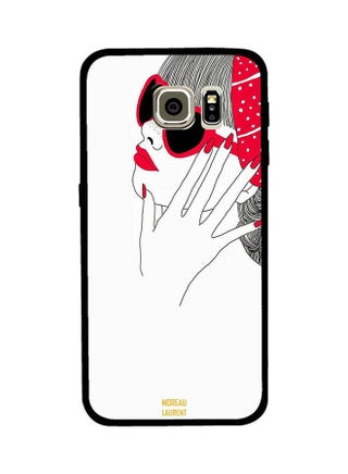 Protective Case Cover For Samsung Galaxy S6 Red And Black Girl Glass - v1540552997/N19070387A_1