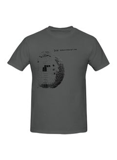 Lcd Soundsystem Band Logo Printed Cotton Short Sleeve T-Shirt Grey