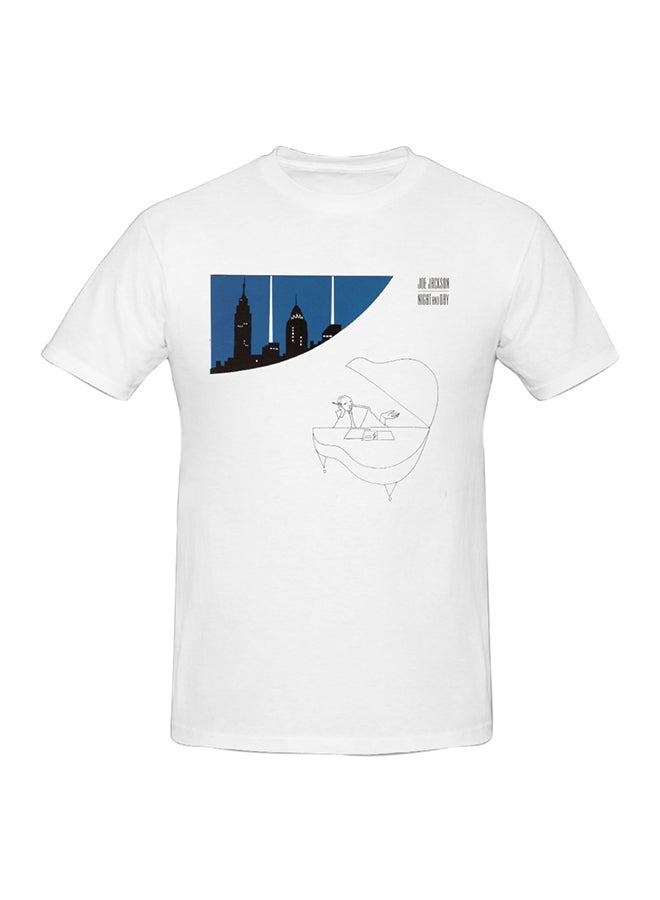 Joe Jackson Night & Day Printed Cotton Short Sleeve T-Shirt White  - Image 1