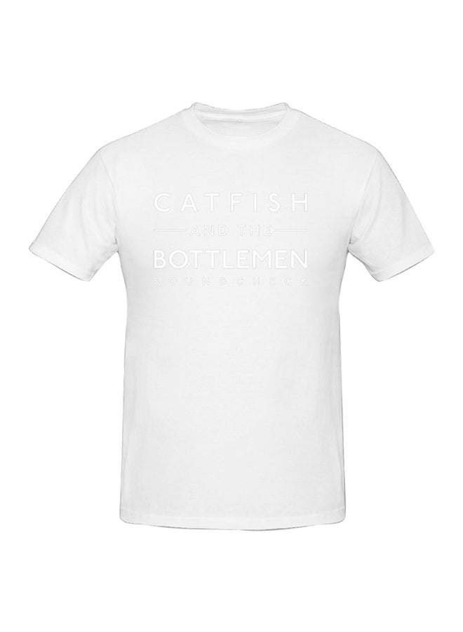 Catfish And The Bottlemen Sound Check Printed Cotton Short Sleeve T-Shirt White  - Image 1
