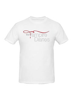 The Vampire Diaries Logo Printed Cotton Short Sleeve T-Shirt White