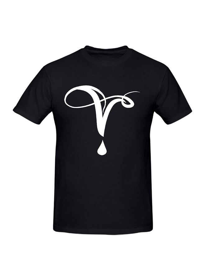 The Vampire Diaries Tv Show Logo Printed Cotton Short Sleeve T-Shirt Black  - Image 1
