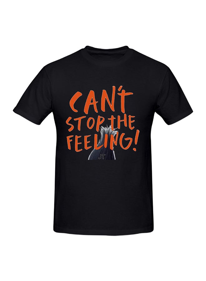 Justin Timberlake Can't Stop The Feeling Printed Cotton Short Sleeve T-Shirt Black  - Image 1