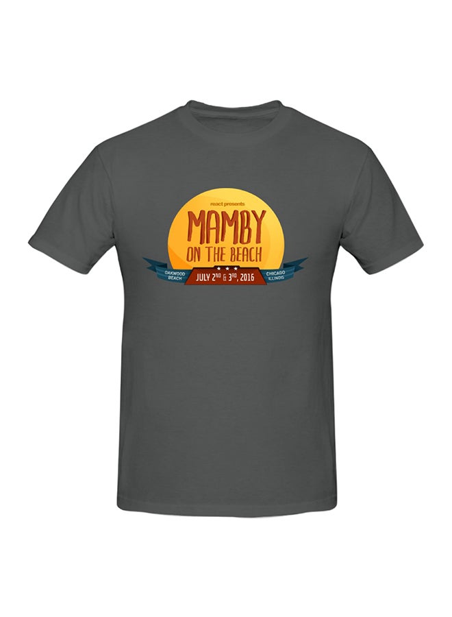 Mamby On The Beach 2016 Printed Cotton Short Sleeve T-Shirt Grey  - Image 1