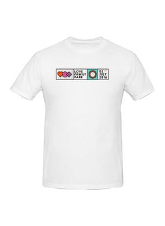 Love Family Park 2016 Printed Cotton Short Sleeve T-Shirt White