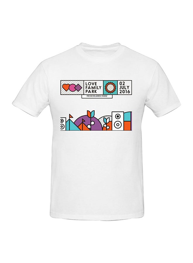 Generic - Love Family Park Music Festival 2016 Printed Cotton Short Sleeve T-Shirt White - Image 1
