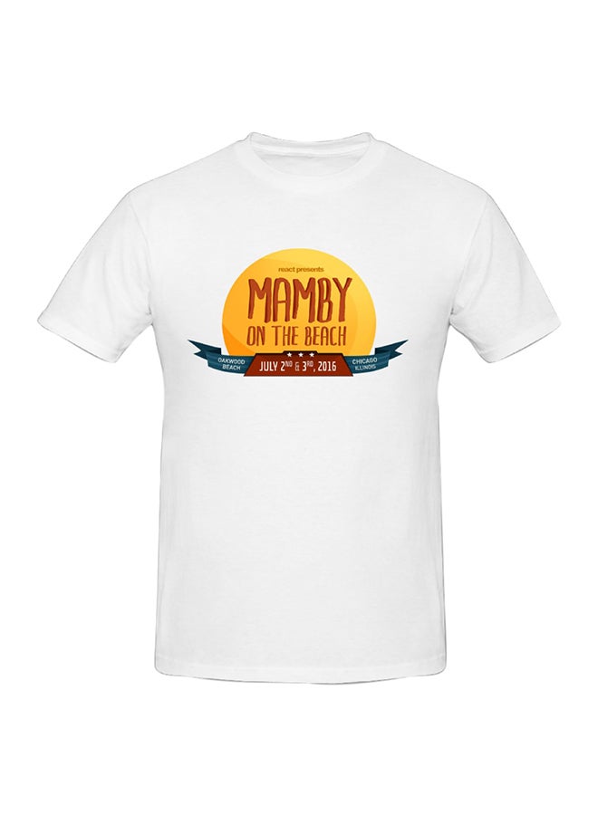 Mamby On The Beach 2016 Printed Cotton Short Sleeve T-Shirt White  - Image 1