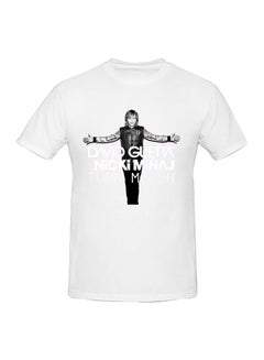 Dj Avicii Funny Logo Printed Cotton Short Sleeve T-Shirt White