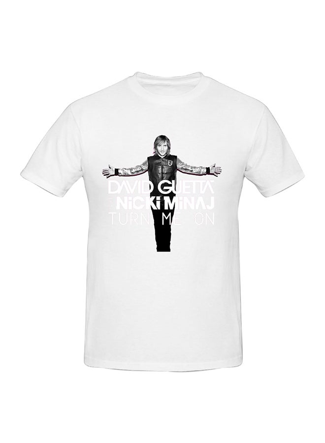 Generic - Dj Avicii Funny Logo Printed Cotton Short Sleeve T-Shirt White - Image 1