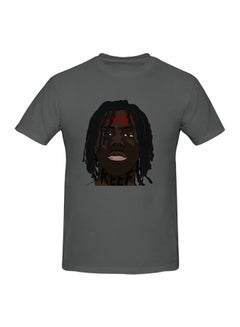 Chief Keef Finally Rich Printed Cotton Short Sleeve T-Shirt Grey