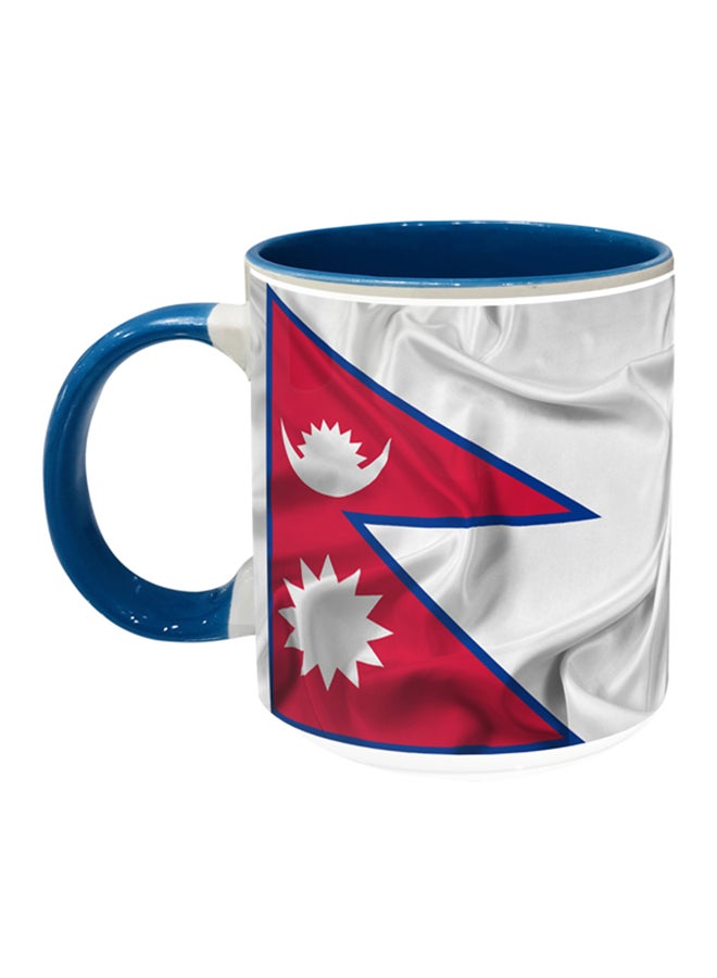 Nepal Flag Printed Coffee Mug Red/White/Blue