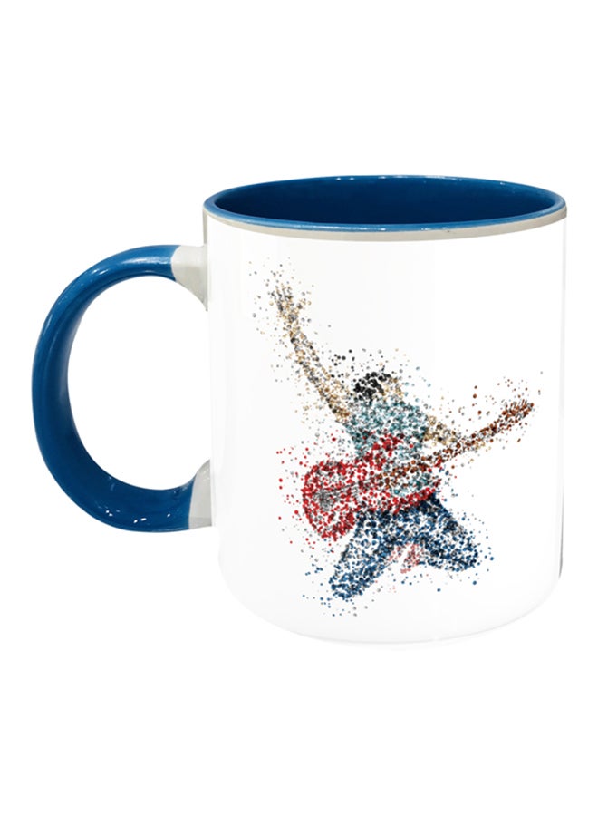 Rockstar Printed Coffee Mug Blue/White/Red